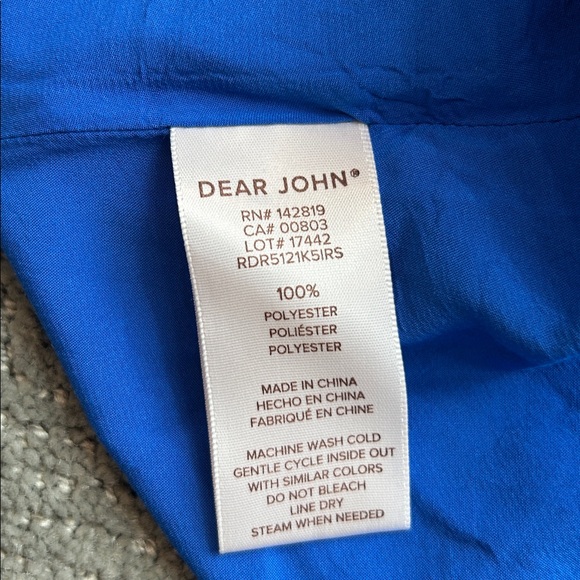 Dear John Blue Tiered Smocked Sundress Sleeveless Summer Dress Size XS - Picture 10 of 13